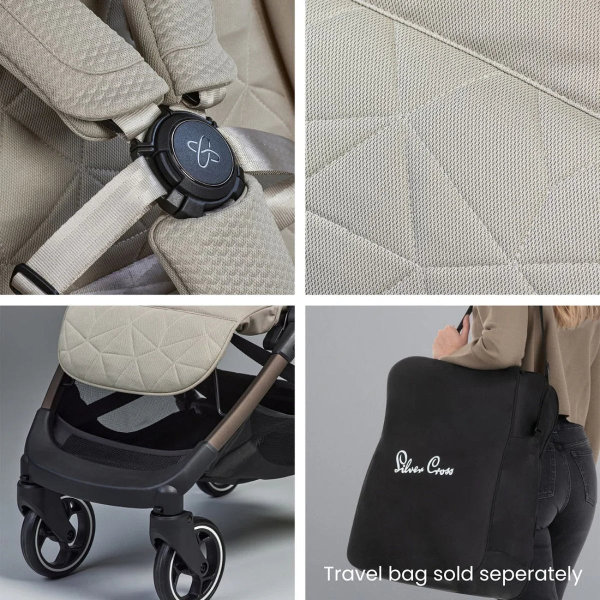 Carrinho de Bebê Compacto Silver Cross Clic - Latte