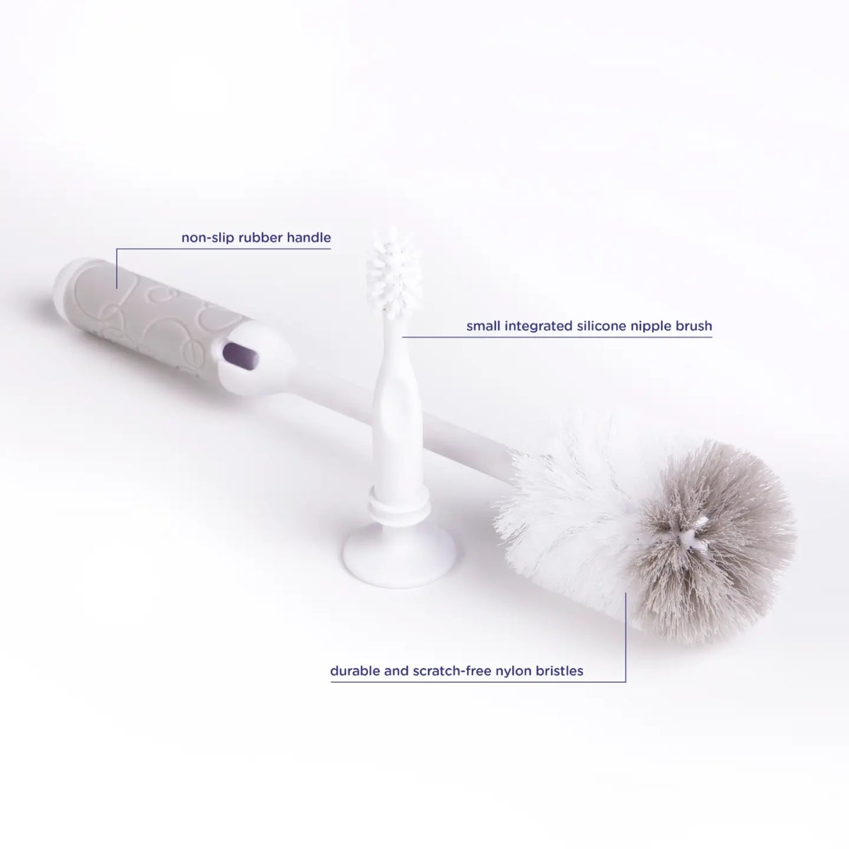 Ubbi Gray Baby Bottle Brush