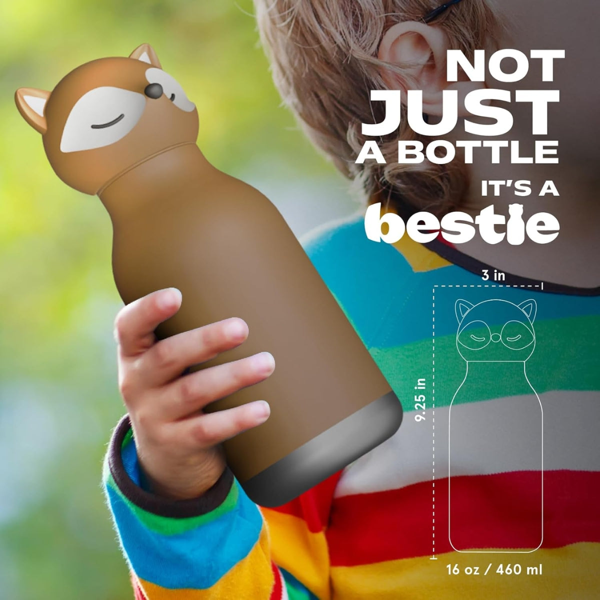 Asobu - Stainless Steel Bottle Silicone Head Fox