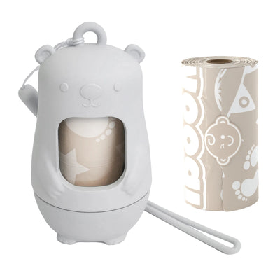 Moodie Teddy Bear Disposable Diaper Bag Dispenser | CLOUDY GREY