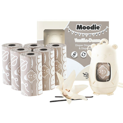 Saco de fraldas Descartáveis e Refil Moodie Teddy Bear Vanilla Dream