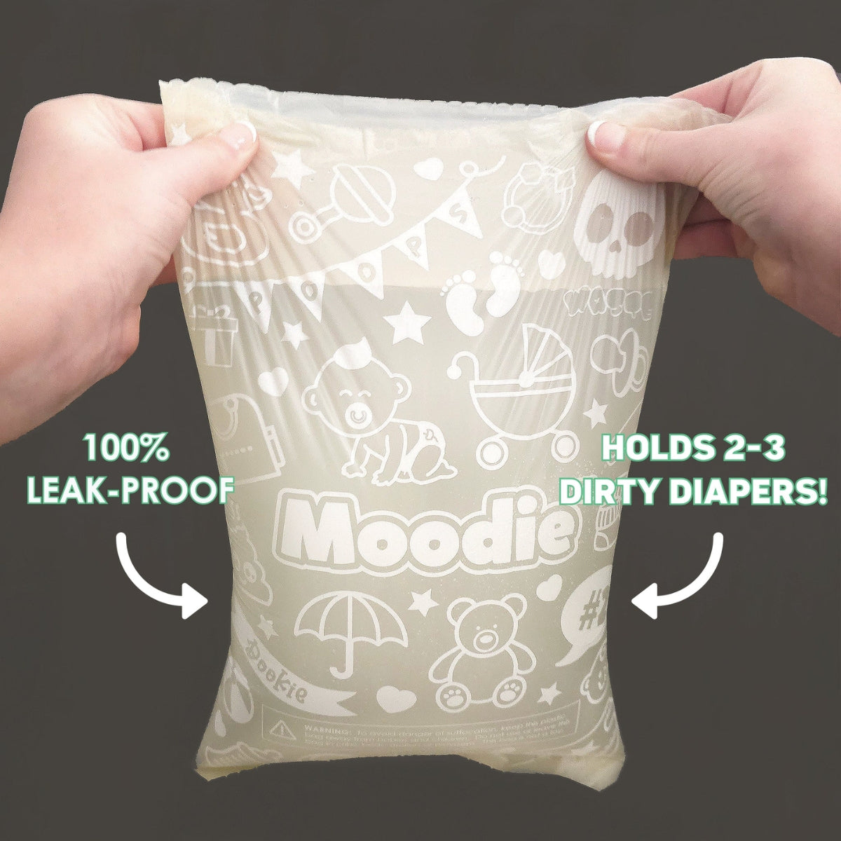 Saco de fraldas Descartáveis e Refil Moodie Teddy Bear Vanilla Dream