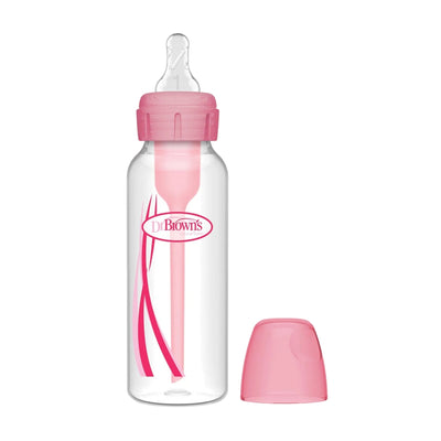 Dr. Brown - 8 Oz Options+ Narrow Anti-Colic Baby Bottle, Pink