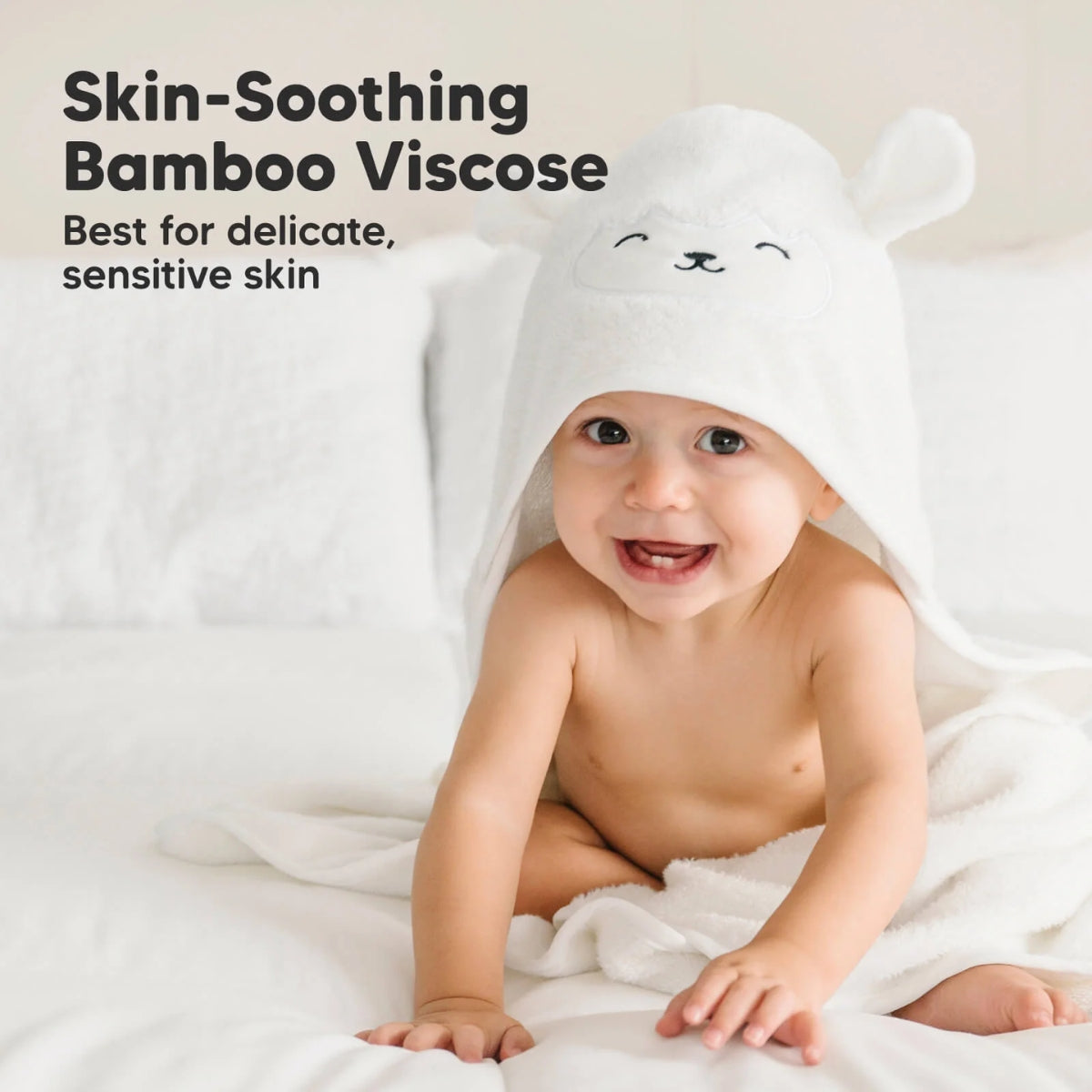 Toalha com capuz Cuddle Baby Keababies - Cordeiro