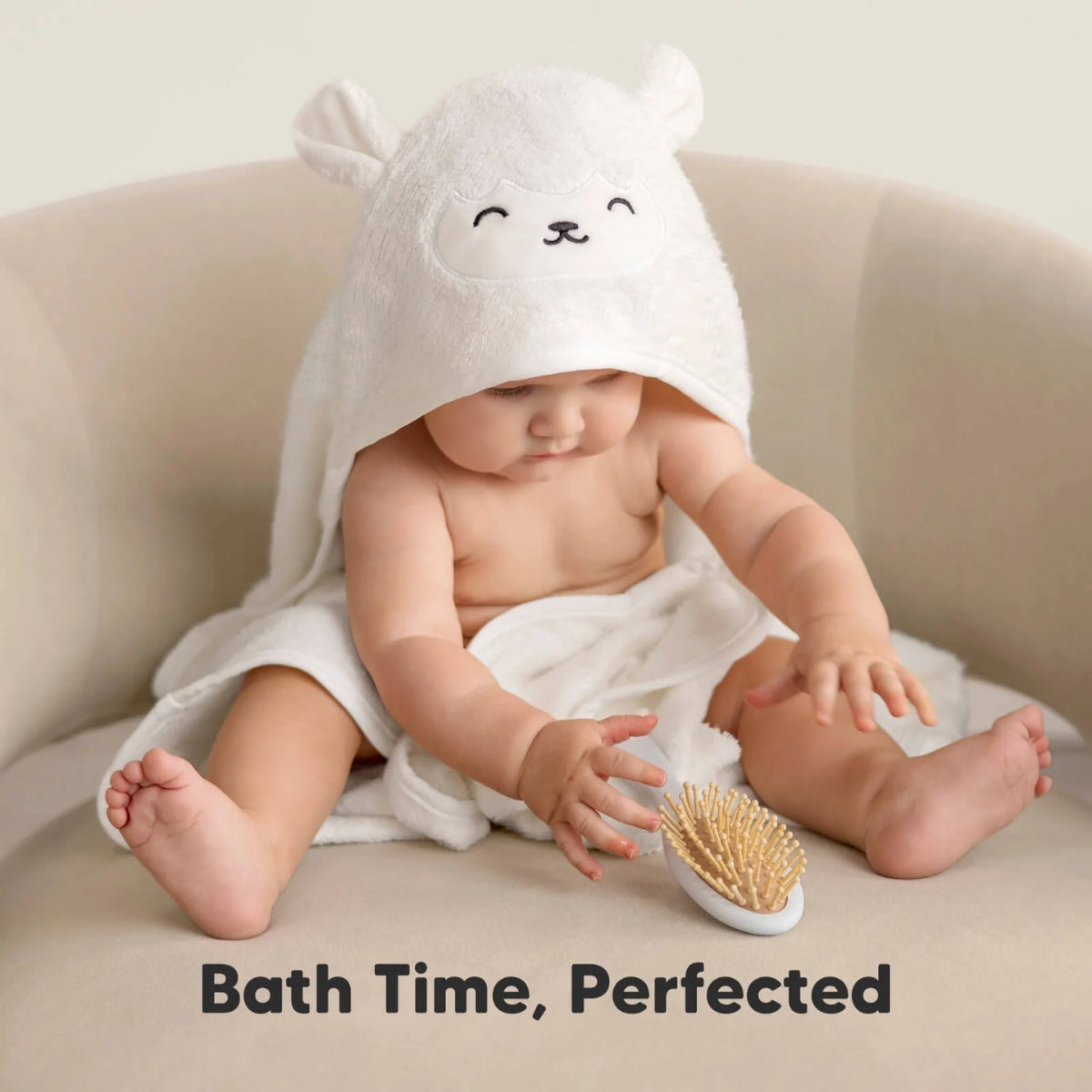 Toalha com capuz Cuddle Baby Keababies - Cordeiro