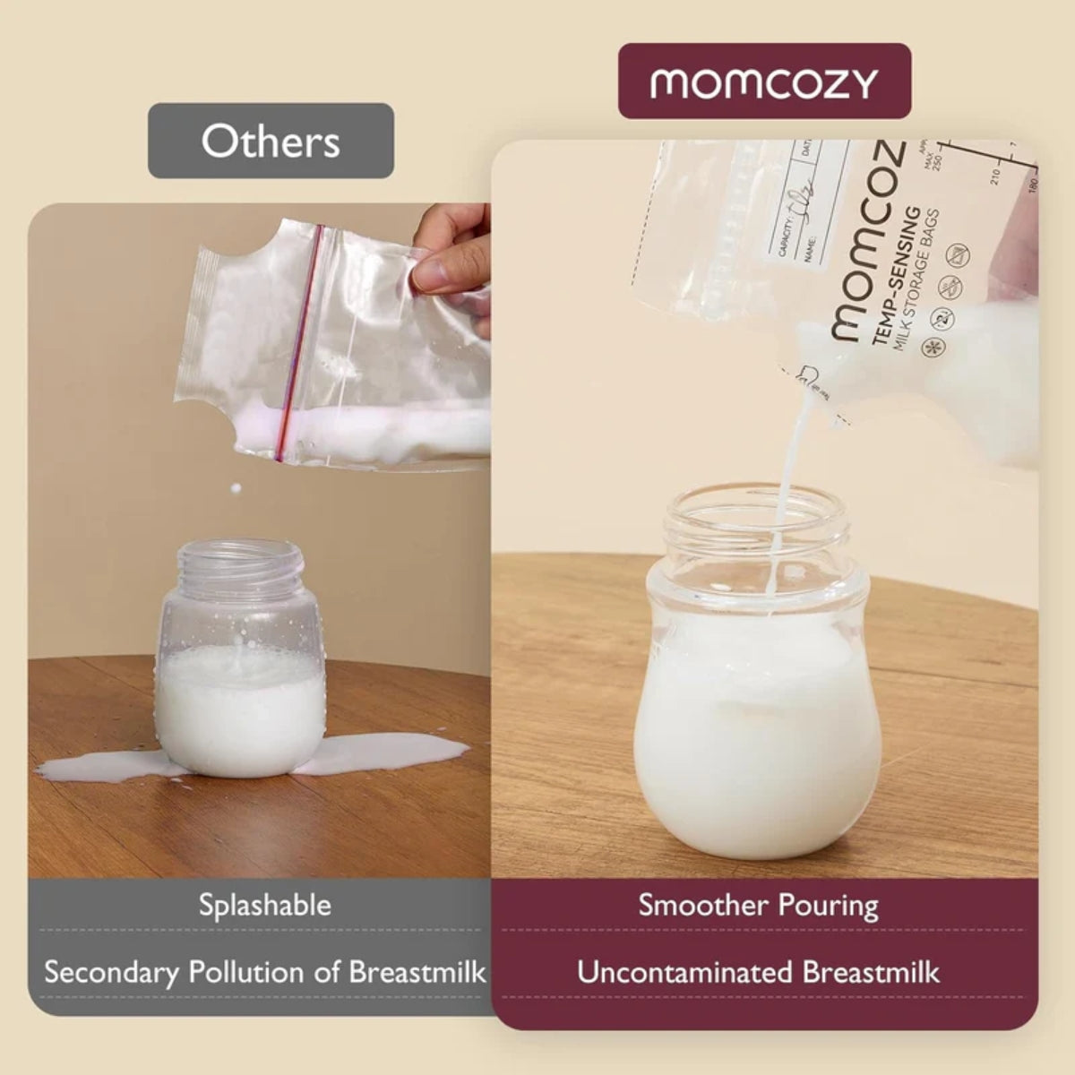 Sacos de armazenamento de leite materno Momcozy Spout 60 unidades