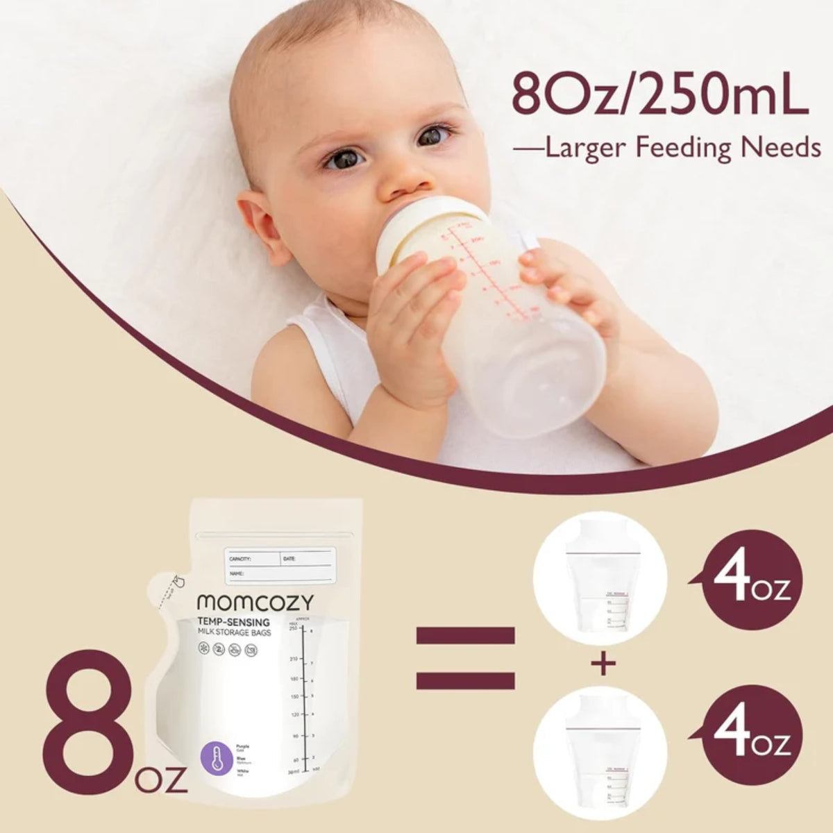 Sacos de armazenamento de leite materno Momcozy Spout 60 unidades