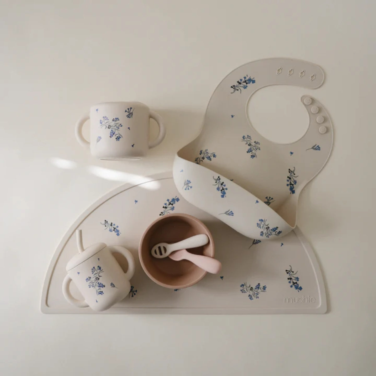 Copo de treinamento de silicone + canudo - Lilac Flowers