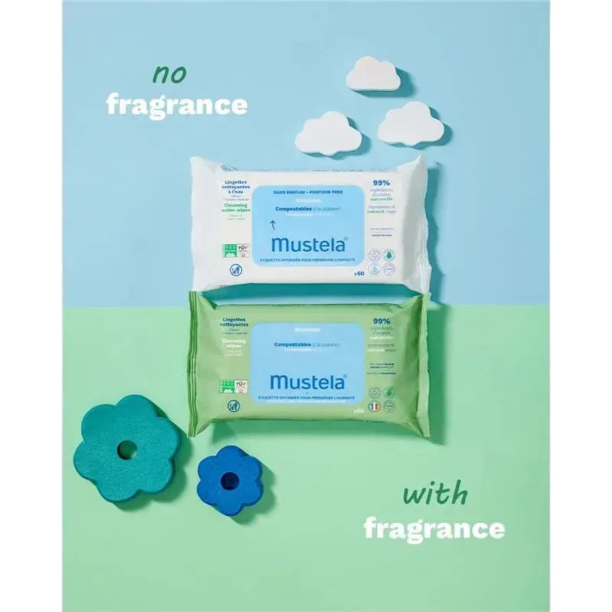 Mustela - Lenços Umedecidos Com Água compostáveis Sem Fragrância