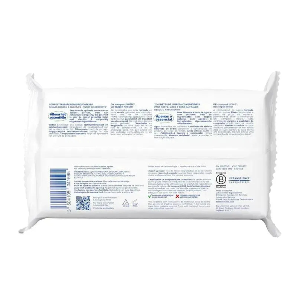 Mustela - Lenços Umedecidos Com Água compostáveis Sem Fragrância