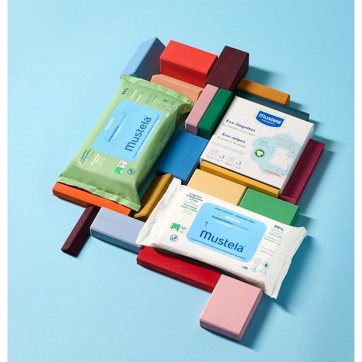 Mustela - Lenços Umedecidos Com Água compostáveis Sem Fragrância