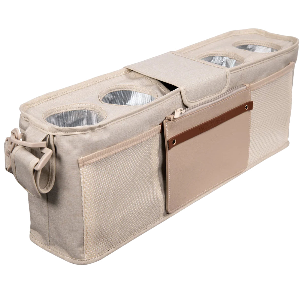 Console grande para pais Wonderfold com porta-copos isolados - Beige