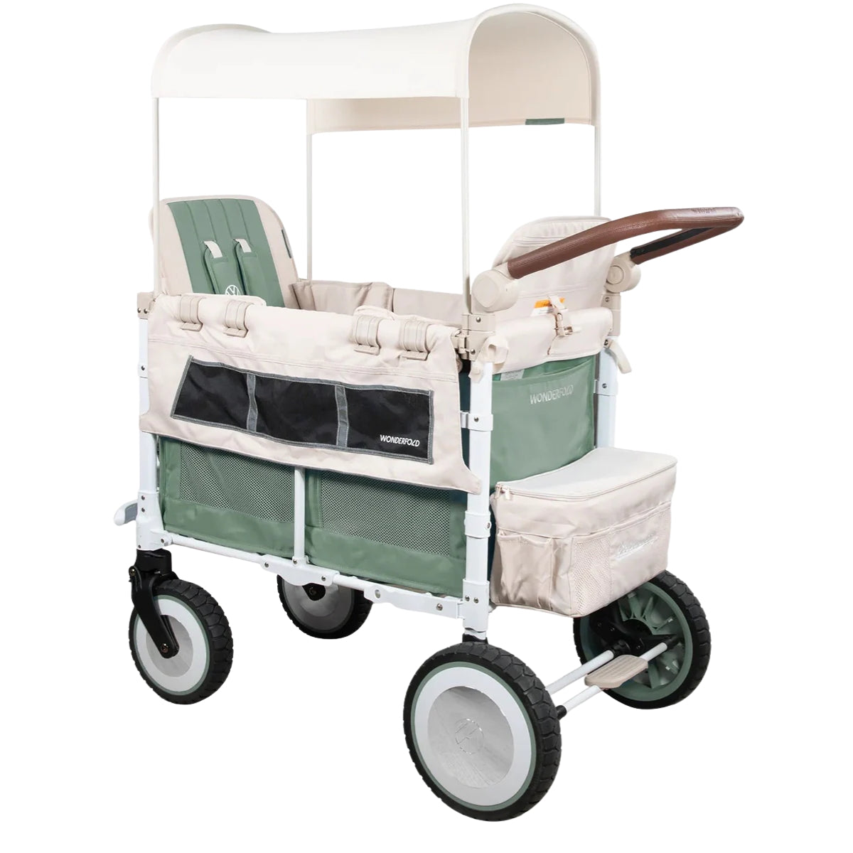 Carrinho de bebê WonderFold VW2 Volkswagon Double (2 lugares) - Verde Sálvia