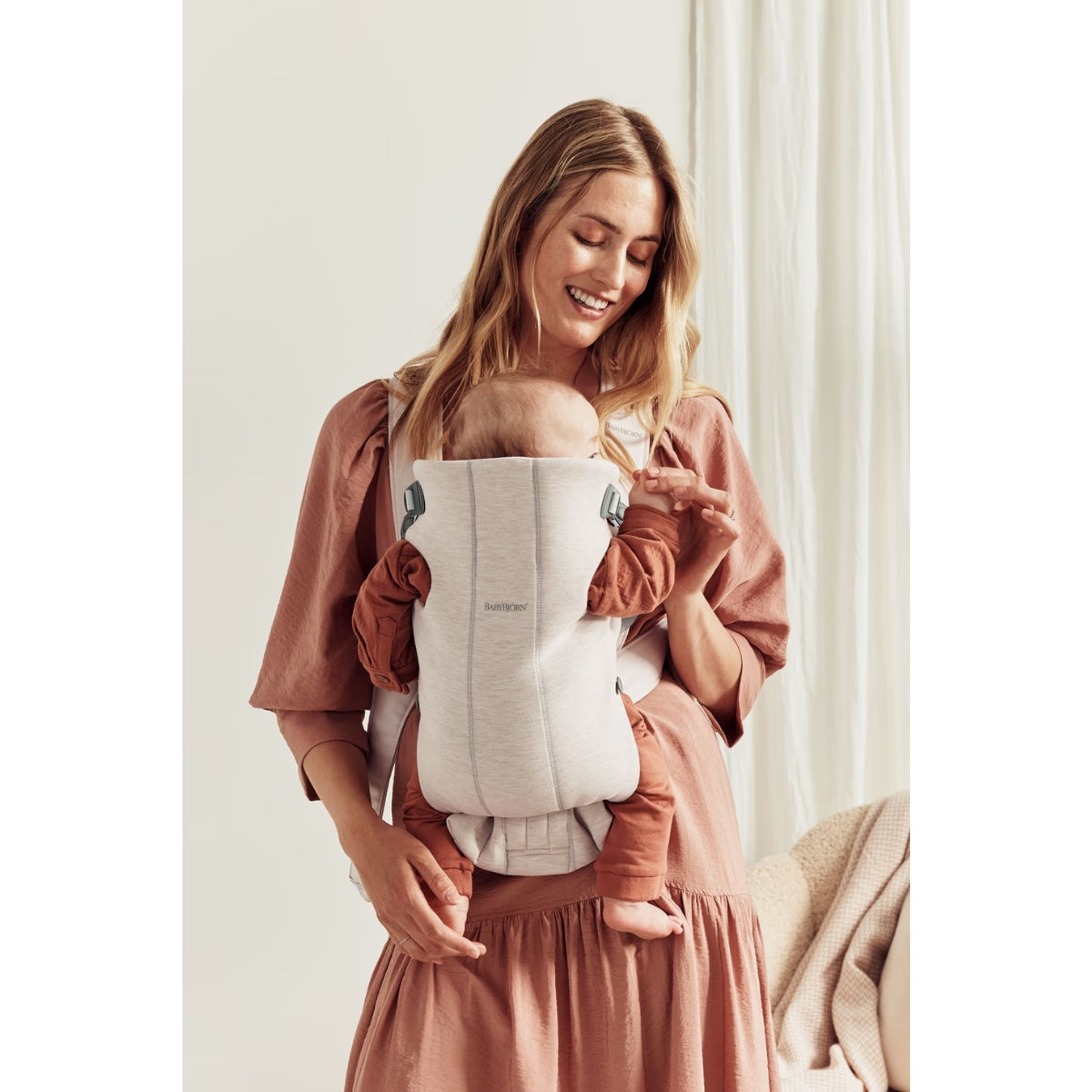 Canguru BabyBjörn Mini 3D Jersey Light beige