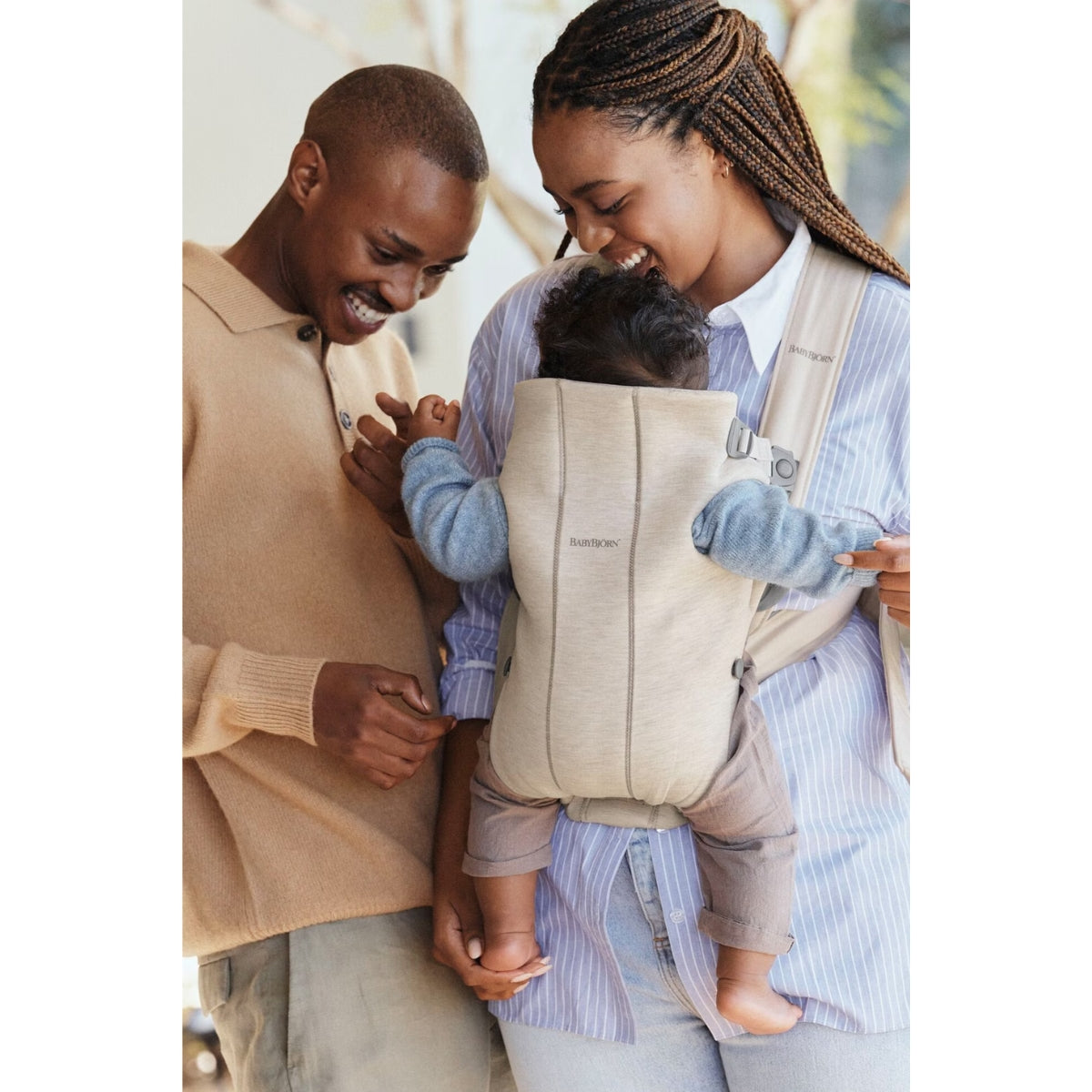 Canguru BabyBjörn Mini 3D Jersey Light beige