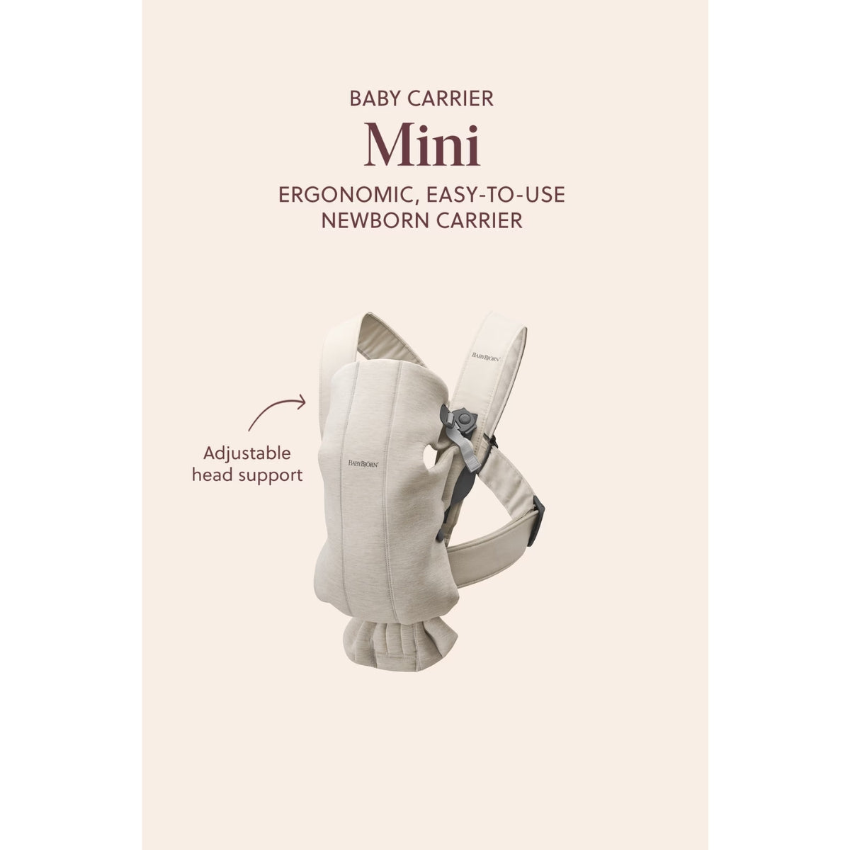 Canguru BabyBjörn Mini 3D Jersey Light beige