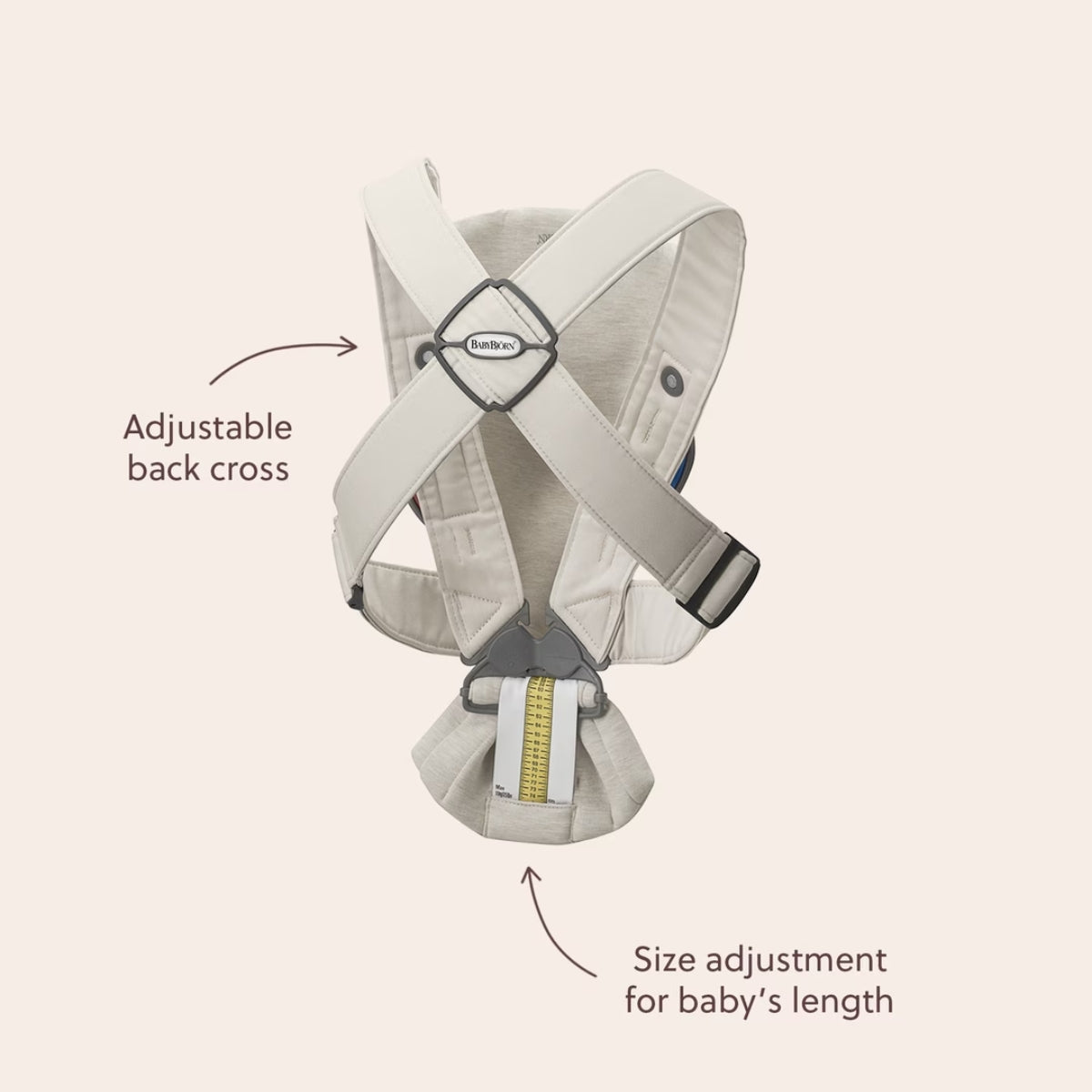 Canguru BabyBjörn Mini Woven Beige e Dark Gray Print