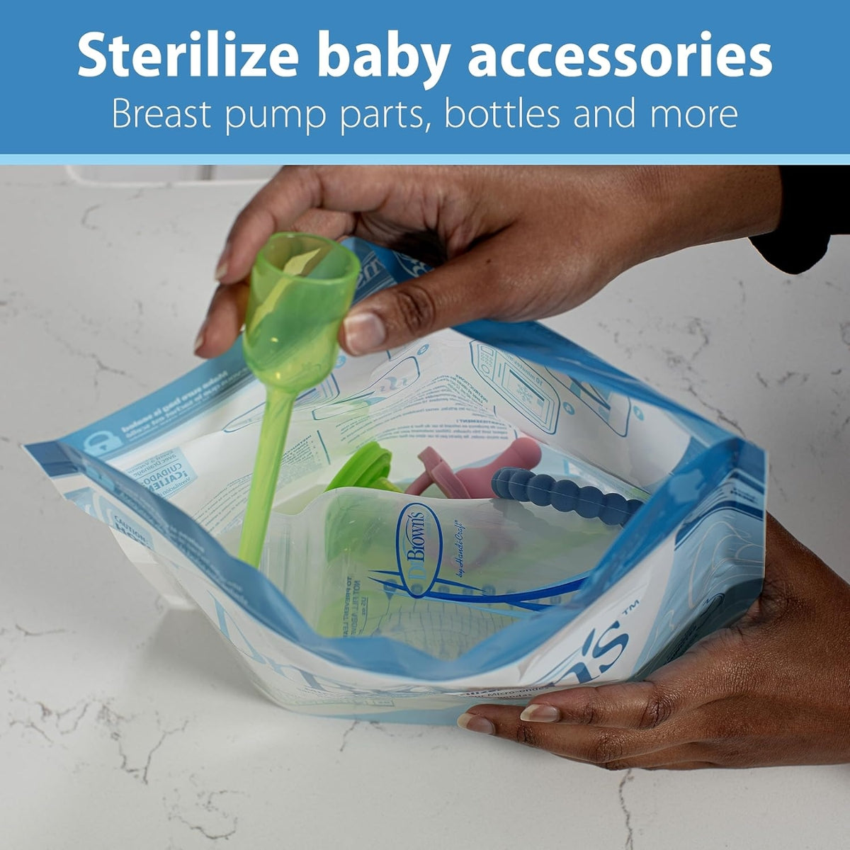 Sacos esterilizadores a vapor para micro-ondas Dr. Brown's, pacote com 5