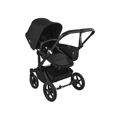 Bugaboo Donkey 5 Mono berço e assento para carrinho - Capota solar preta meia-noite, tecidos pretos meia-noite, chassi preto