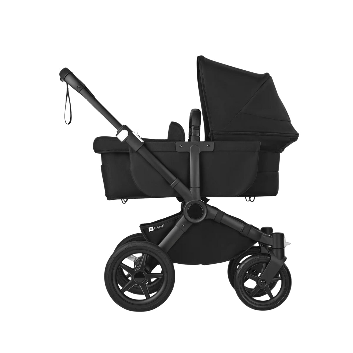 Bugaboo Donkey 5 Mono berço e assento para carrinho - Capota solar preta meia-noite, tecidos pretos meia-noite, chassi preto