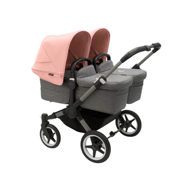 Carrinho de bebê duplo Bugaboo Donkey 5 - Morning Pink Canopy/Grey Melange/Graphite Chassis