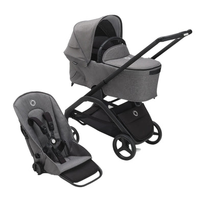 Carrinho de bebê 2 em 1 Bugaboo Dragonfly - All Grey Melange/Frame Black