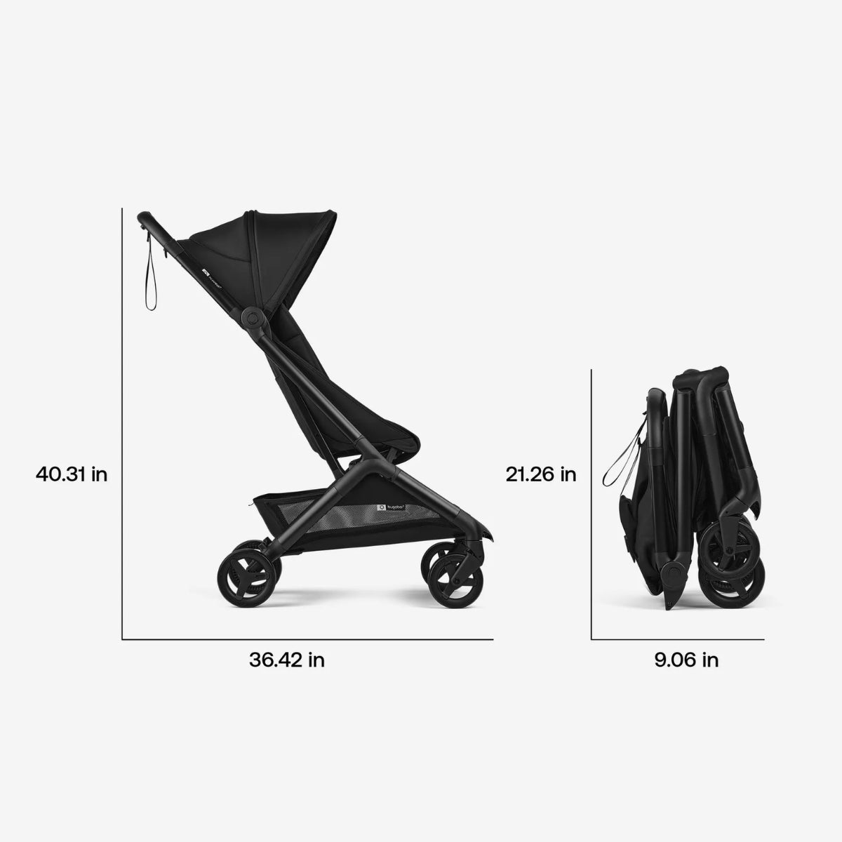 Carrinho de viagem Bugaboo Butterfly 2 - Black/Heritage Black