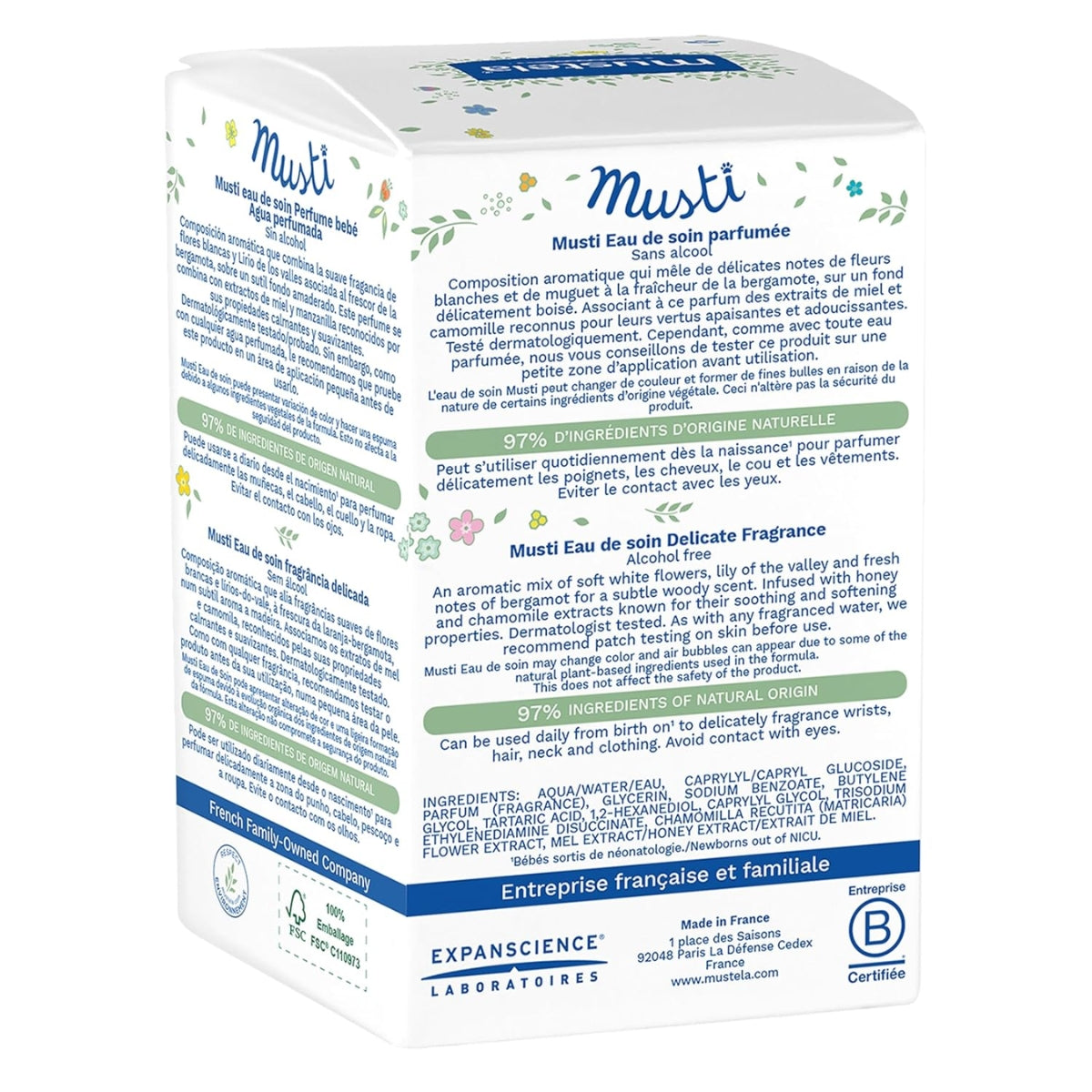 Mustela - Perfume à base de plantas e spray de colônia Musti Baby
