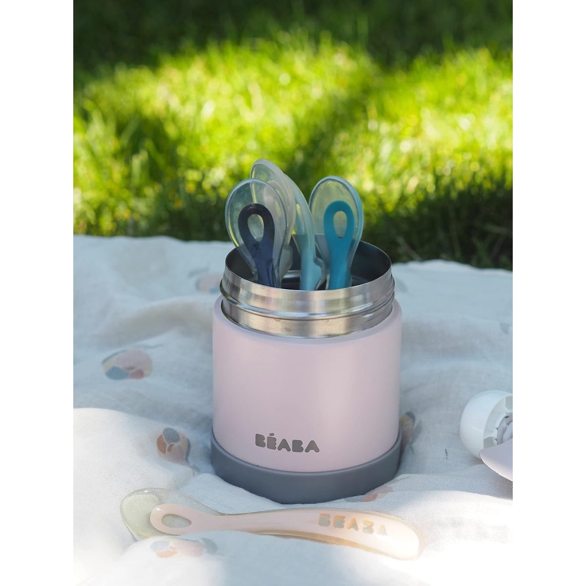 Jarra de aço inoxidável Beaba de 10 oz - Rosa