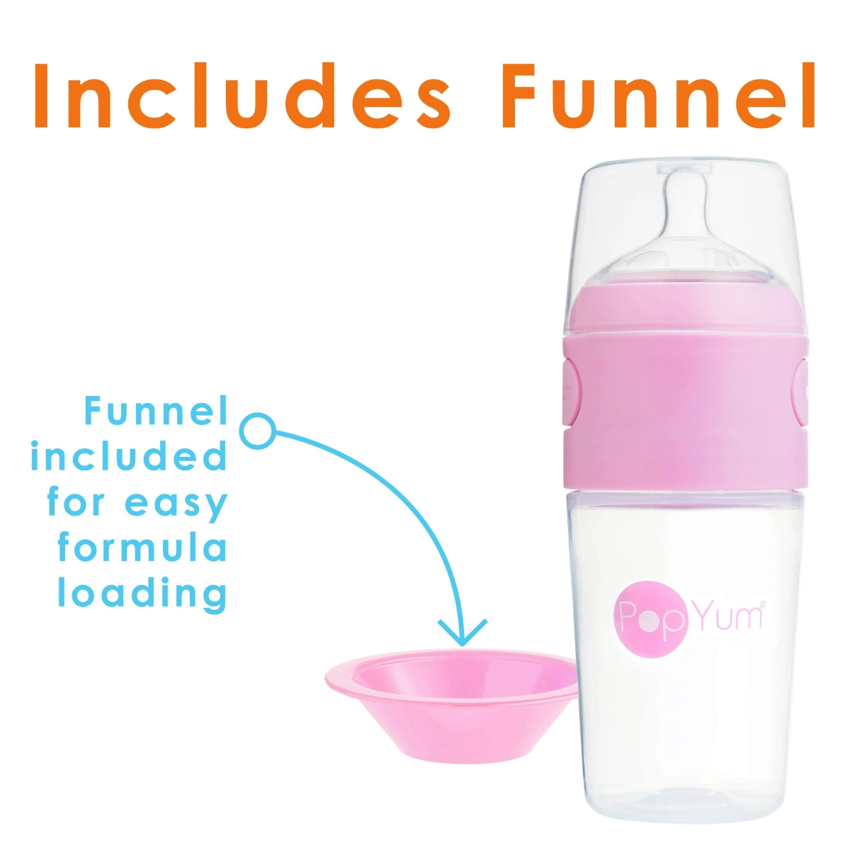 Kit De Mamadeira PopYum Com Mixer Pink 260ML