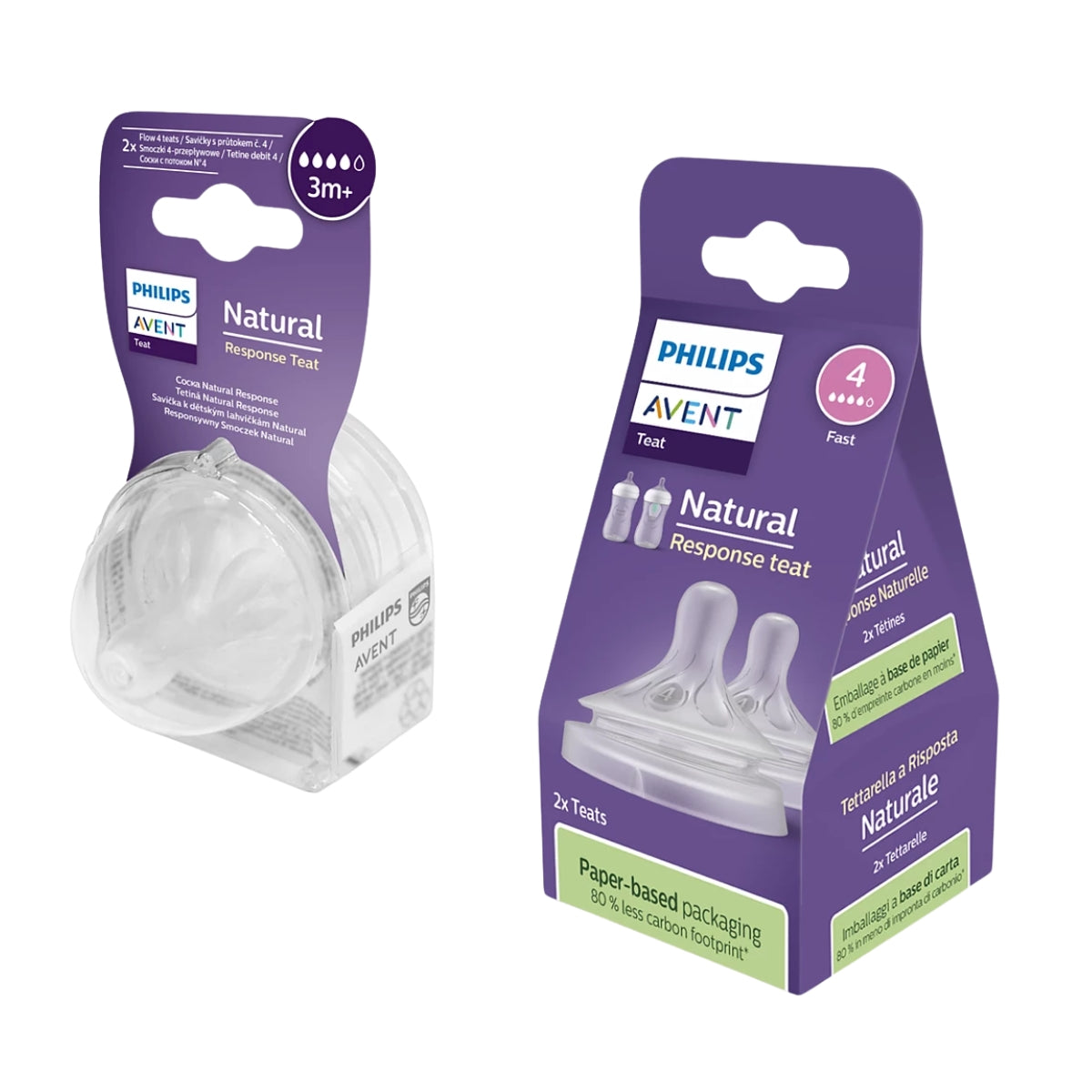 Avent - Bico Natural Response 2Pk, Fluxo 4, 3m+