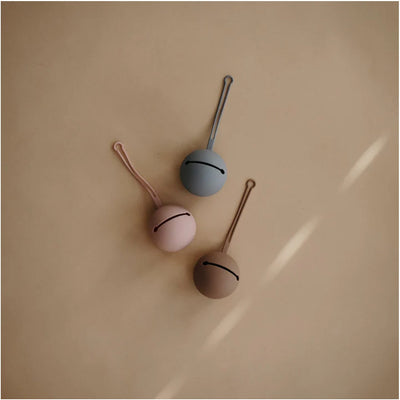 Mushie Silicone Pacifier Holder Case (Stone)