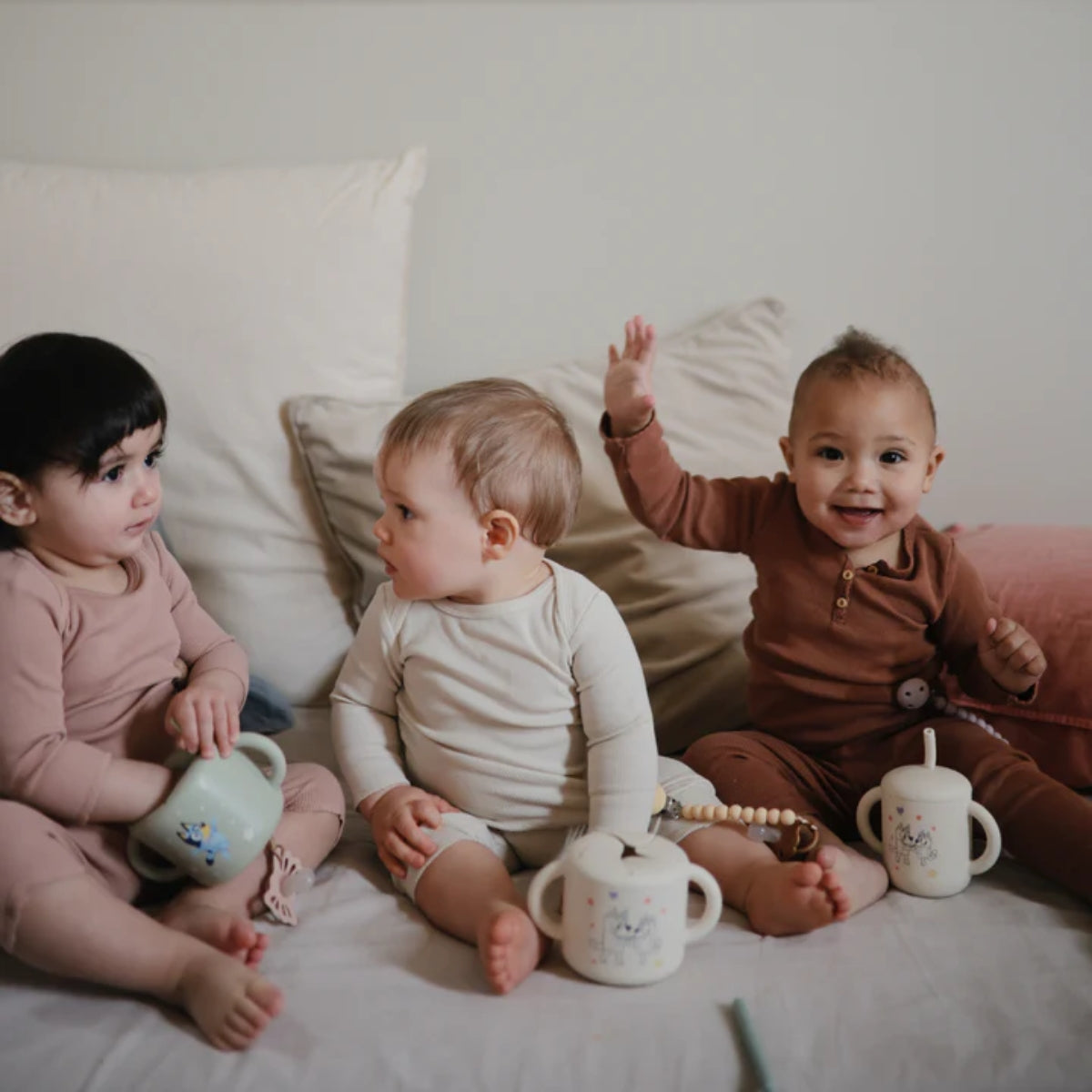 Porta Snack Infantil Mushie Bluey Ivory