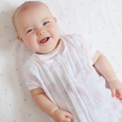 Swaddle Designs Muslin Baby Sleep Sack zzZipMe Little Lambs Sterling - 6-12M