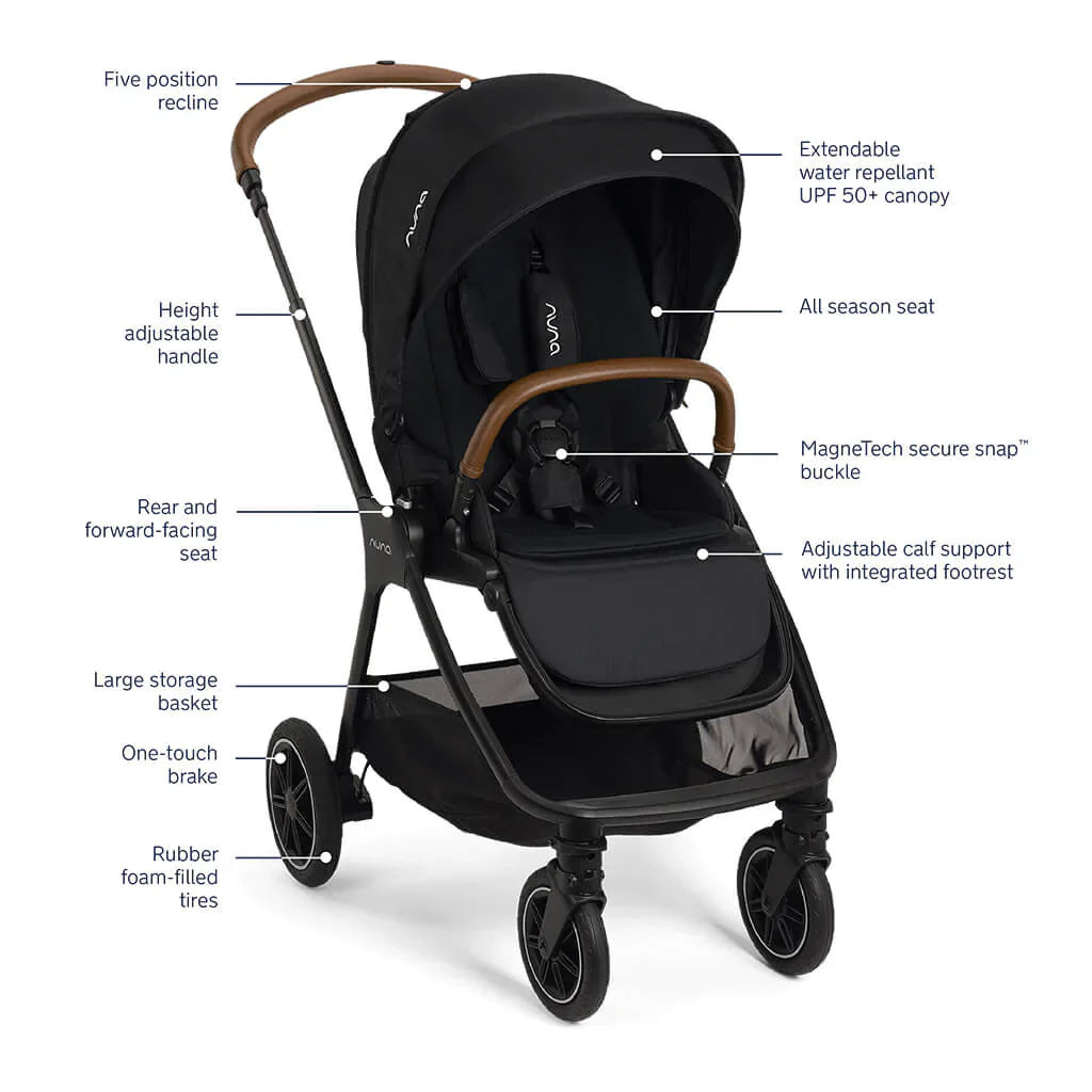 Carrinho de Bebê Travel Sistem Nuna Triv Next + Pipa Urbn Caviar