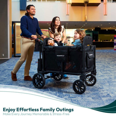 Carrinho de bebê WonderFold W4 Luxe Pro (4 lugares) - Jet Black