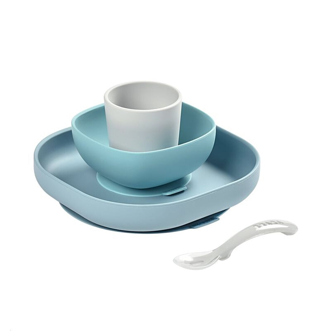 Beaba - Conjunto de Refeição de Silicone 4Pk, Rain
