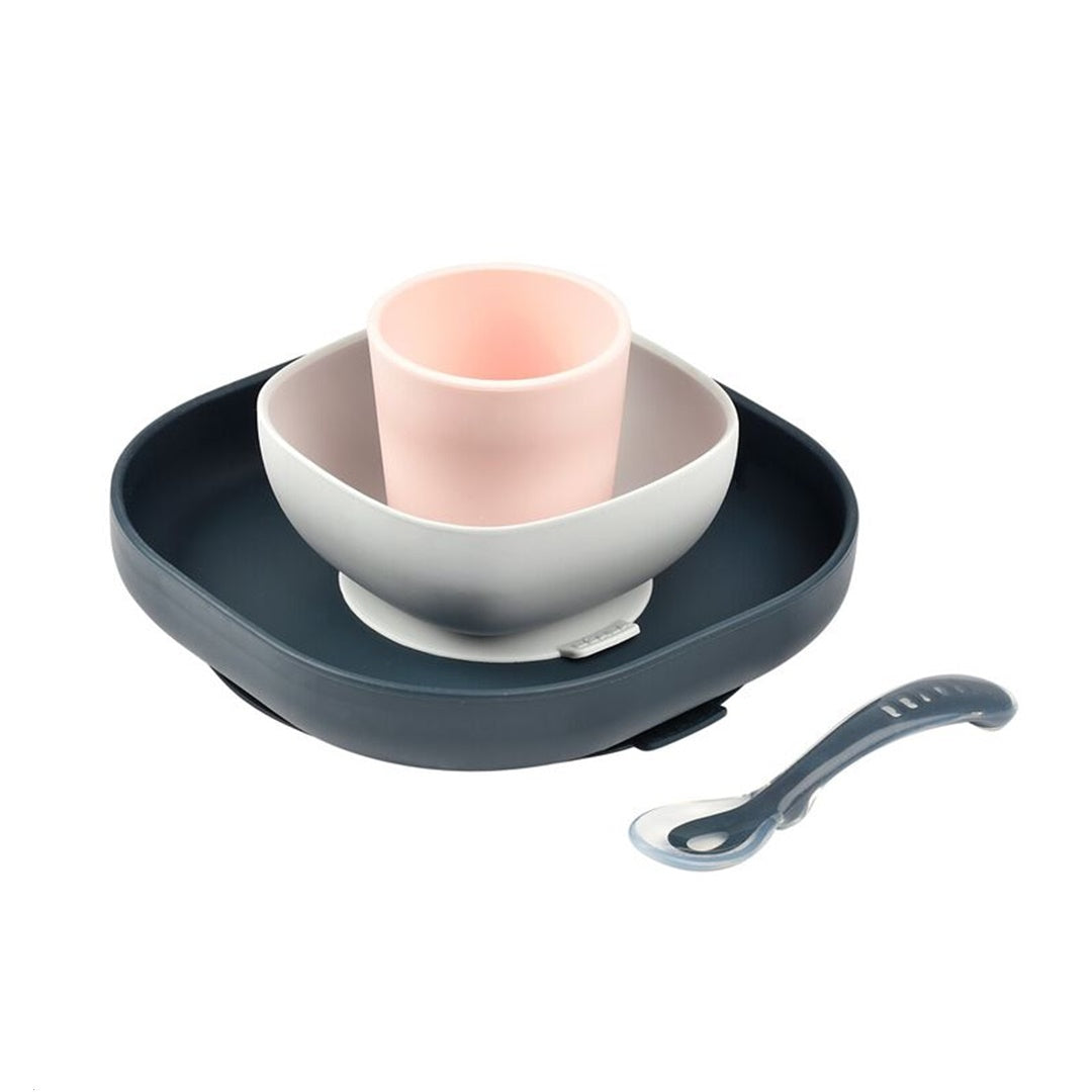 Beaba - Conjunto de Refeição de Silicone 4Pk, Midnight