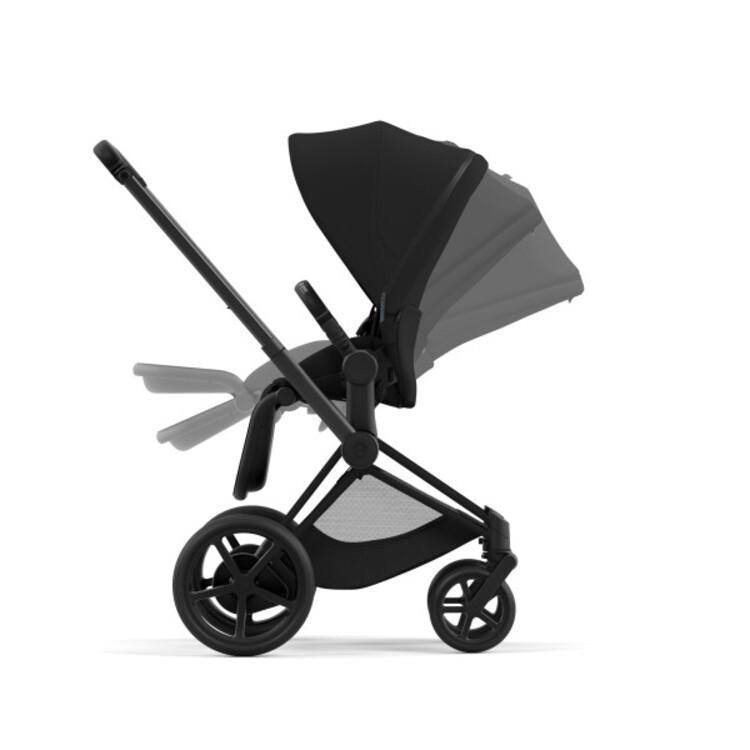 Cybex E-Priam 2 Stroller - Matte Black Frame + Deep Black Seat Pack