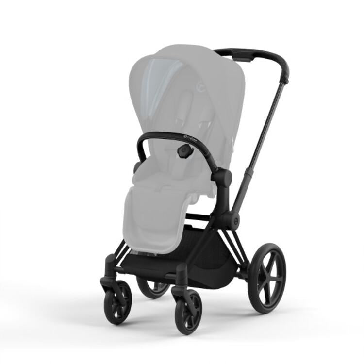 Cybex E-Priam 2 Stroller Frame - Matte Black/Black - Premium Everyday Versatility