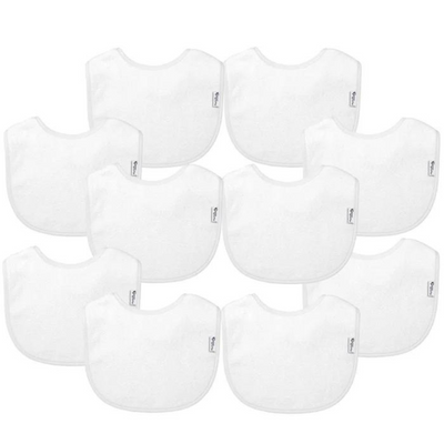 Green Sprouts Stay-Dry Everyday Bibs 10 pack - White Set - Luna Baby Store Miami