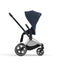 Cybex Priam 4 Stroller - Chrome/Black Frame and Nautical Blue Seat Pack