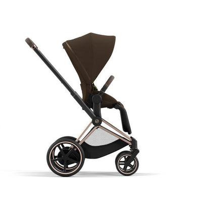 Cybex E-Priam 2 Stroller - Rose Gold/Brown Frame and Khaki Green Seat Pack