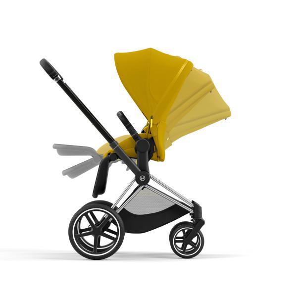 Cybex Priam 4 Stroller - Chrome/Black Frame and Mustard Yellow Seat Pack