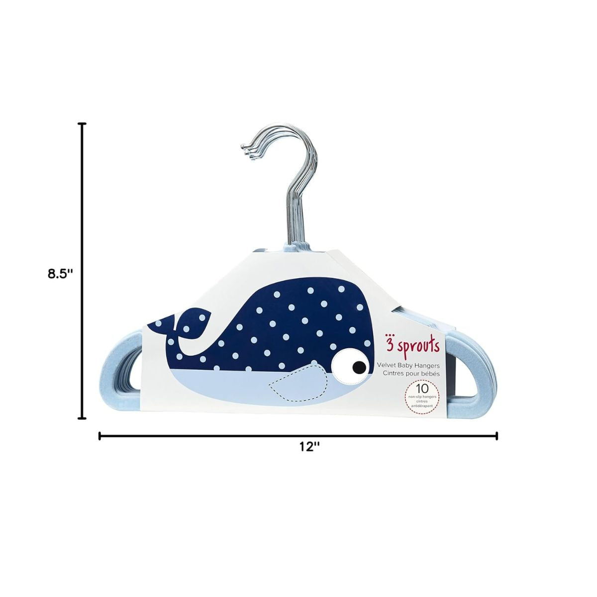 3 Sprouts Non-slip Hangers (10 Per Set) - Blue Velvet