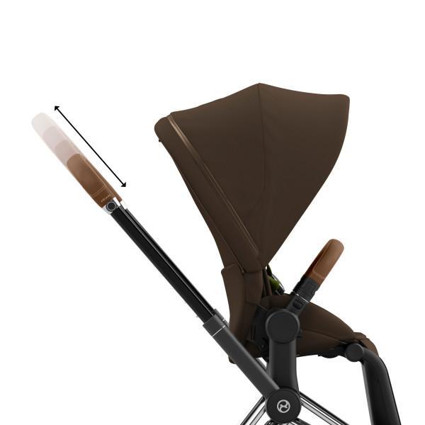 Cybex Priam 4 Stroller - Chrome/Brown Frame and Khaki Green Seat Pack