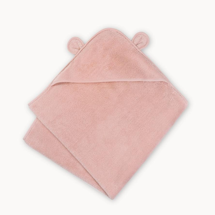 Natemia Organic Cotton Hooded Towel For Babies and Toddlers - Pink - Luna Baby Store Miami