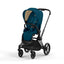 Cybex Priam 4 Stroller - Matte Black/Black Frame and Mountain Blue Seat Pack