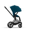 Cybex Priam 4 Stroller - Matte Black/Black Frame and Mountain Blue Seat Pack