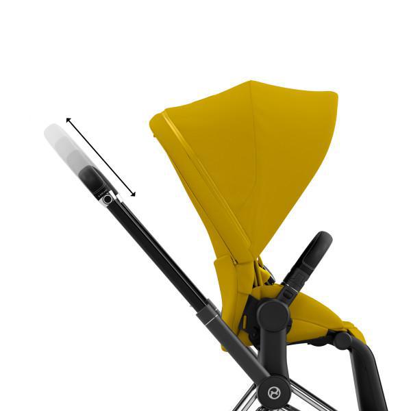 Cybex E-Priam 2 Stroller - Chrome/Black Frame and Mustard Yellow Seat Pack